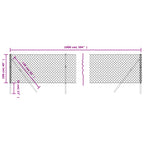 vidaXL Maschendrahtzaun Silbern 1x10 m