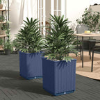 vidaXL Pflanzkübel 2 Stk. Blaugrau 30x30x37 cm Polypropylen