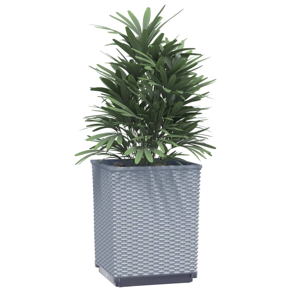 vidaXL Pflanzkübel 2 Stk. Hellgrau 30x30x37 cm Polypropylen