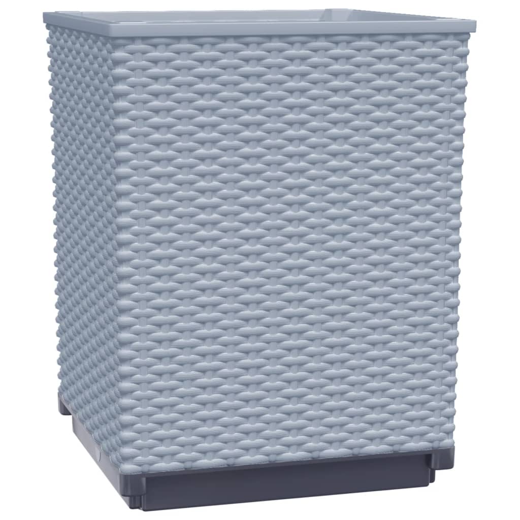 vidaXL Pflanzkübel 2 Stk. Hellgrau 30x30x37 cm Polypropylen