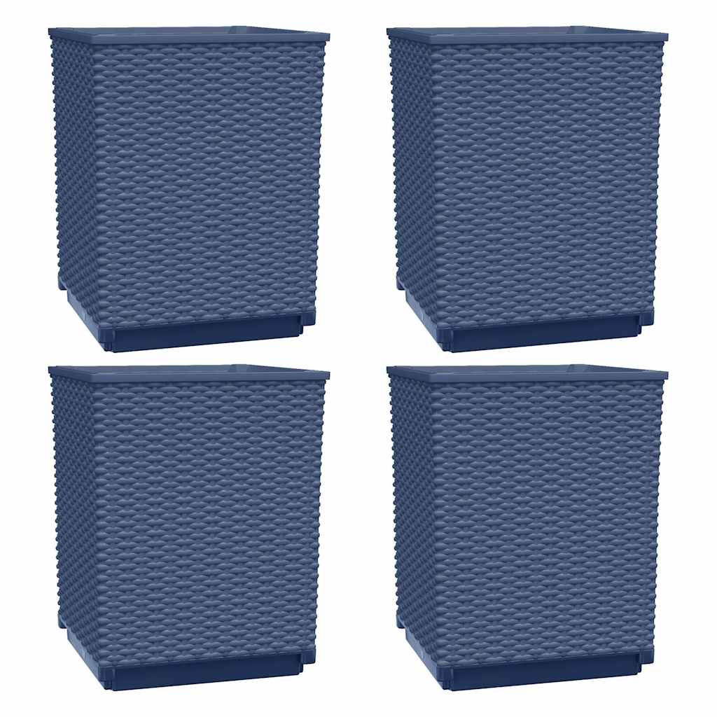 vidaXL Pflanzkübel 4 Stk. Blaugrau 30x30x37 cm Polypropylen
