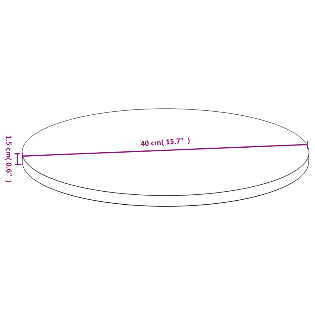 vidaXL Tischplatte Ø40x1,5 cm Bambus