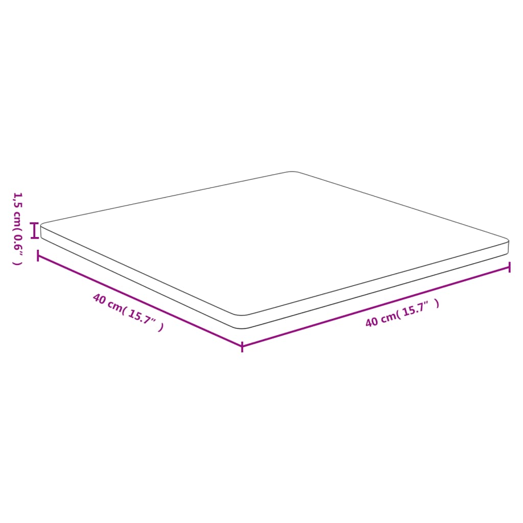 vidaXL Tischplatte 40x40x1,5 cm Bambus
