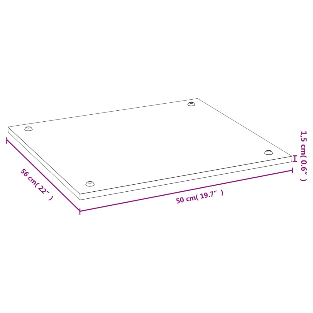 vidaXL Herdabdeckplatte 50x56x1,5 cm Bambus