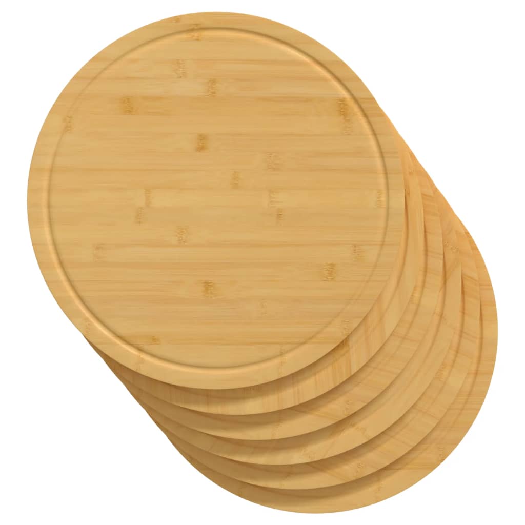 vidaXL Schneidebretter 6 Stk. Ø30x1,5 cm Bambus
