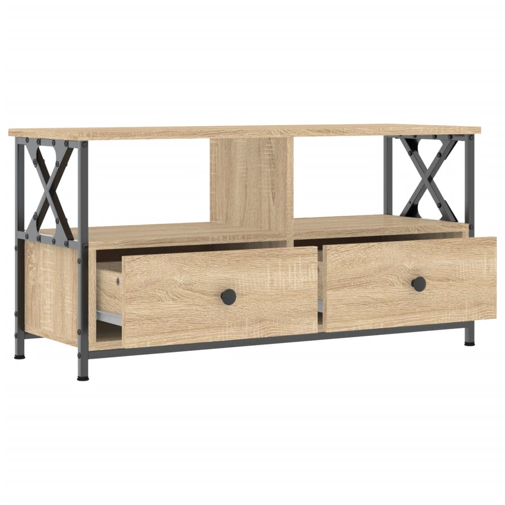 vidaXL TV-Schrank Sonoma-Eiche 90x33x45 cm Holzwerkstoff & Eisen