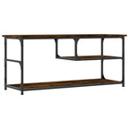vidaXL TV-Schrank Räuchereiche 103x38x46,5 cm Holzwerkstoff und Stahl