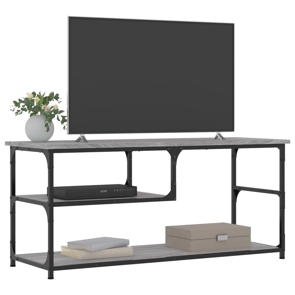vidaXL TV-Schrank Grau Sonoma 103x38x46,5 cm Holzwerkstoff und Stahl