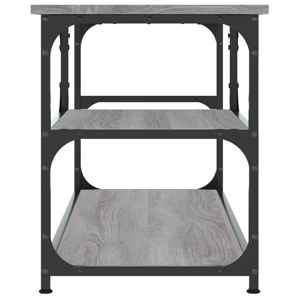 vidaXL TV-Schrank Grau Sonoma 103x38x46,5 cm Holzwerkstoff und Stahl