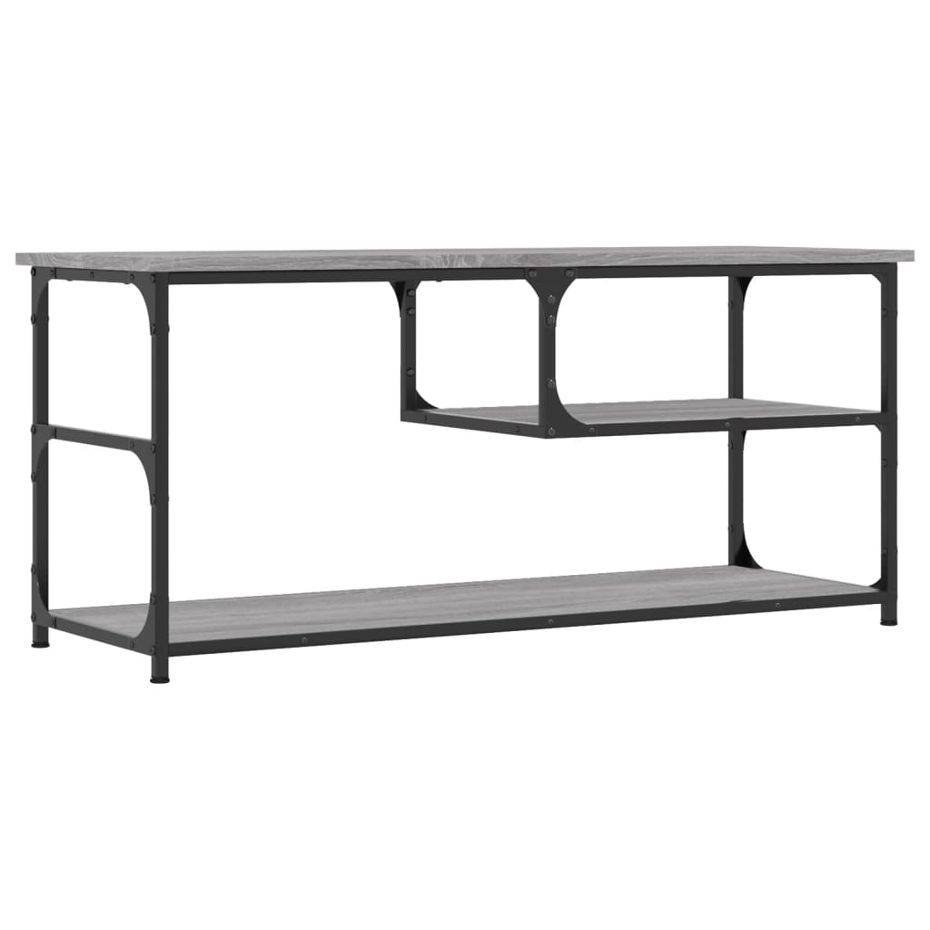 vidaXL TV-Schrank Grau Sonoma 103x38x46,5 cm Holzwerkstoff und Stahl