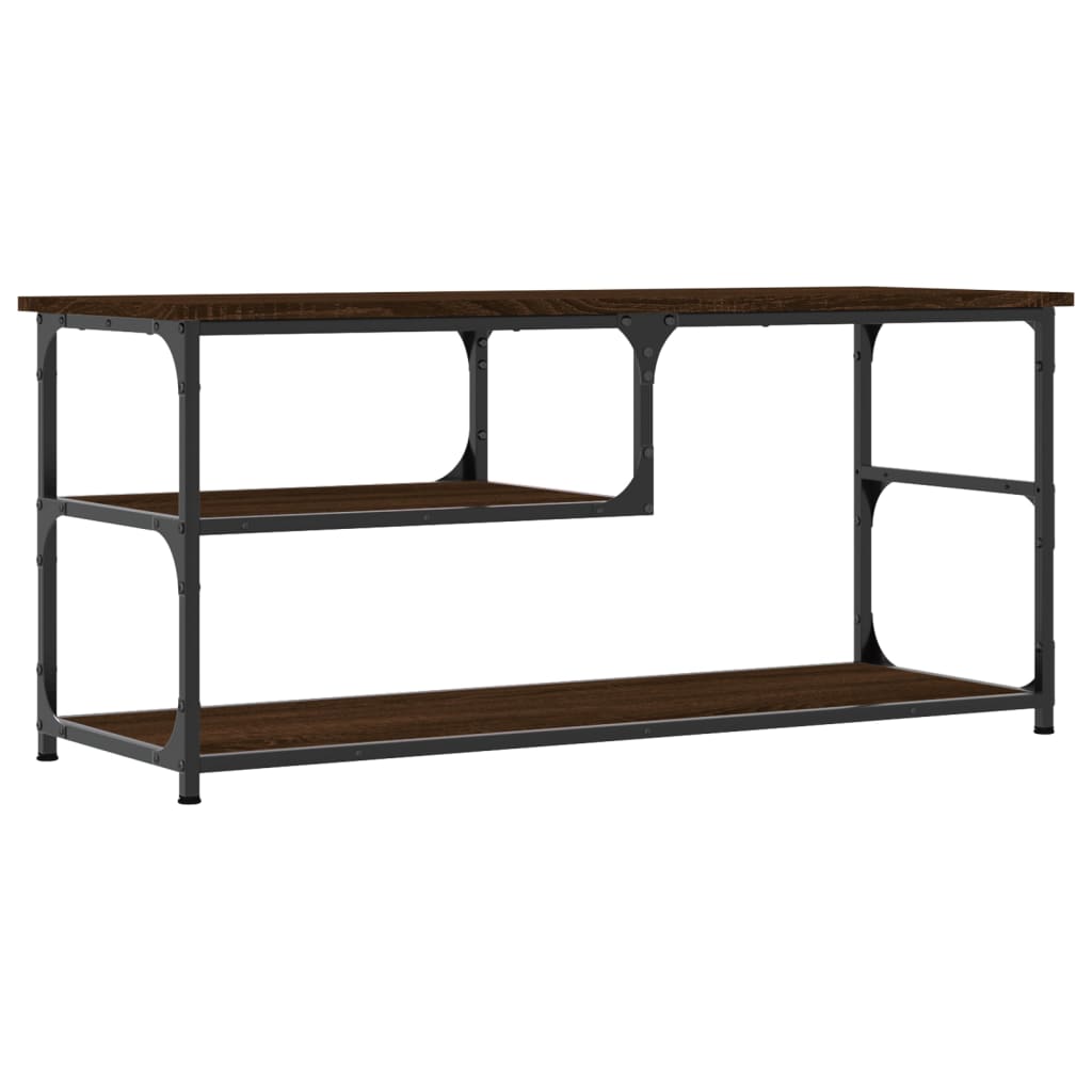 vidaXL TV-Schrank Braun Eichen-Optik 103x38x46,5cm Holzwerkstoff Stahl