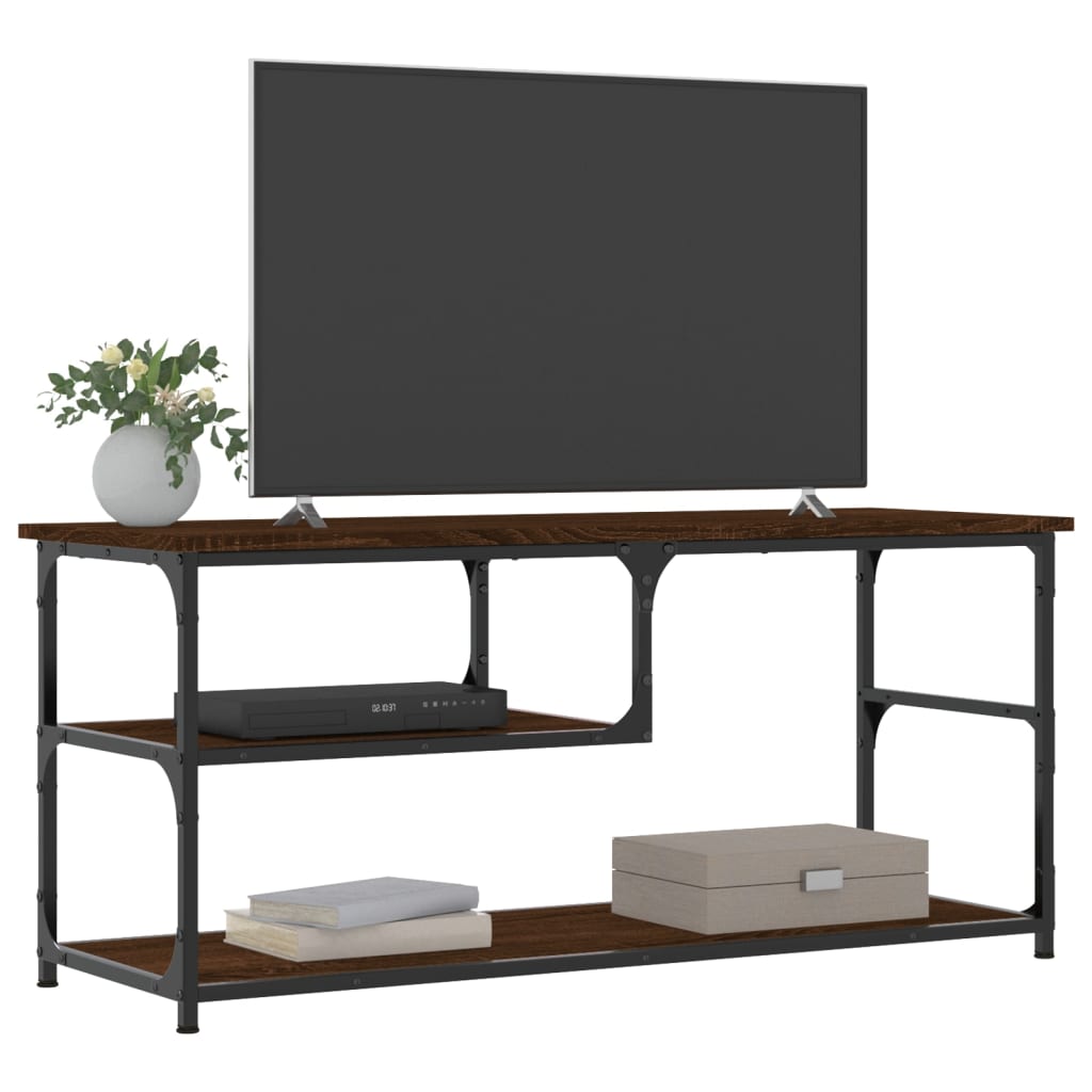 vidaXL TV-Schrank Braun Eichen-Optik 103x38x46,5cm Holzwerkstoff Stahl