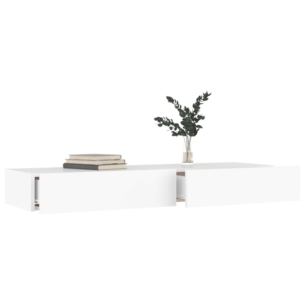 vidaXL TV-Schrank mit LED-Leuchten Weiß 120x35x15,5 cm