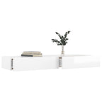 vidaXL TV-Schrank mit LED-Leuchten Hochglanz-Weiß 120x35x15,5 cm