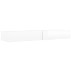 vidaXL TV-Schrank mit LED-Leuchten Hochglanz-Weiß 120x35x15,5 cm