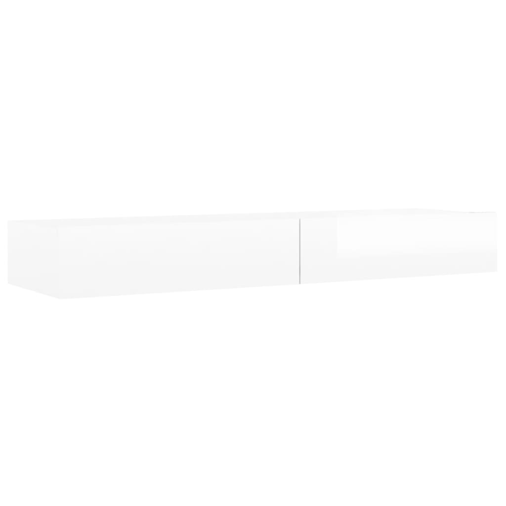 vidaXL TV-Schrank mit LED-Leuchten Hochglanz-Weiß 120x35x15,5 cm