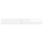 vidaXL TV-Schrank mit LED-Leuchten Hochglanz-Weiß 120x35x15,5 cm