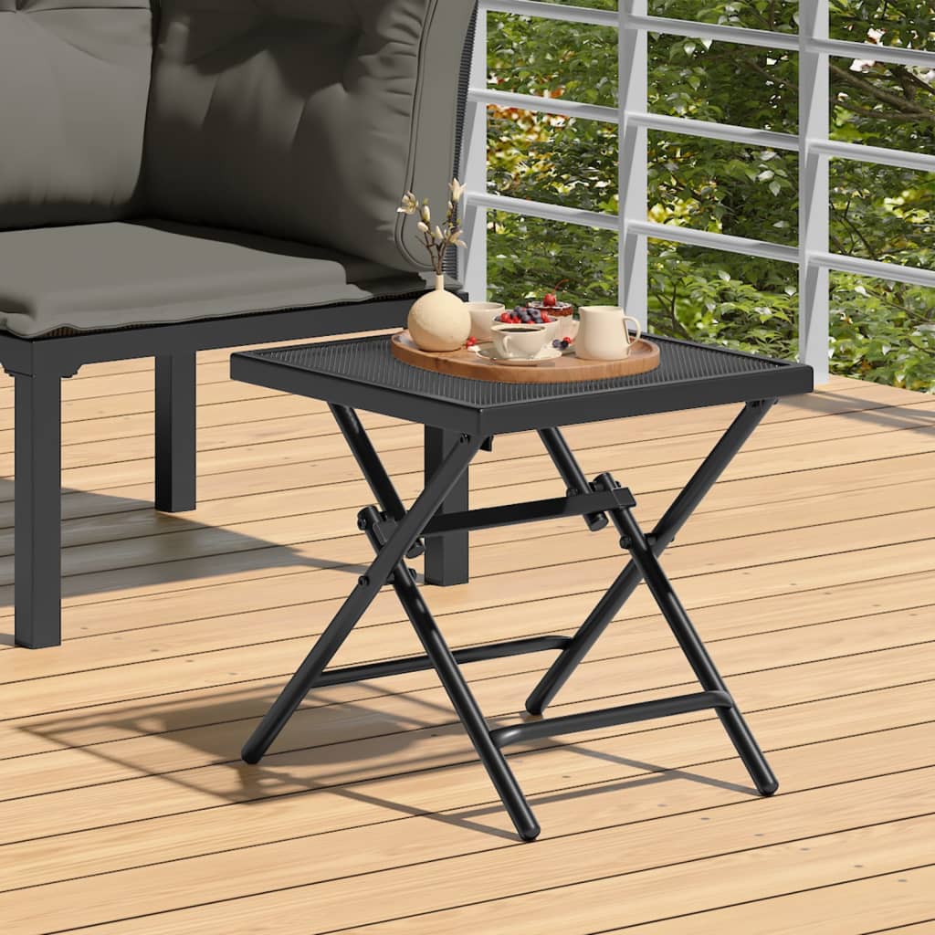 vidaXL Gartentisch Klappbar Anthrazit 50x50x72 cm Stahlgitter