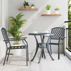 vidaXL Gartenstuhl 2 pcs Anthrazit 56 x 65 x 89 cm Stahl
