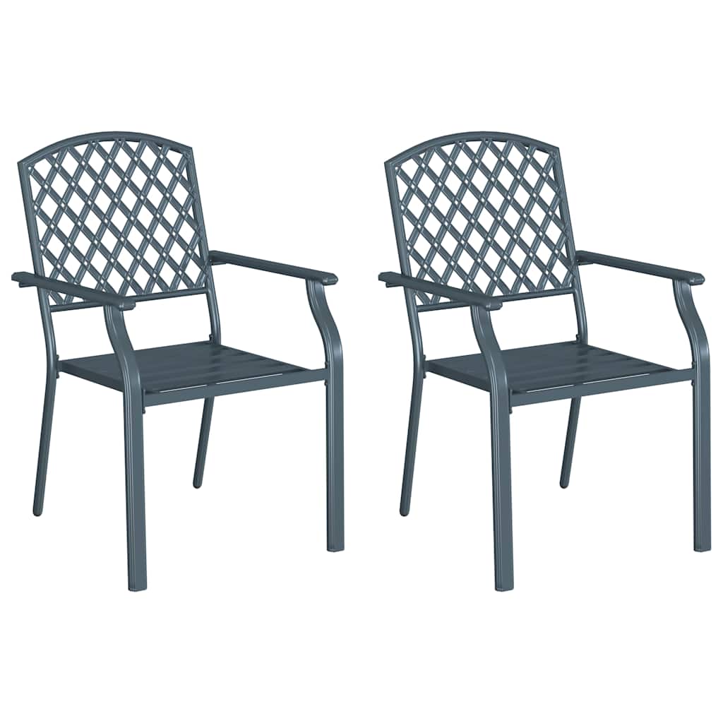 vidaXL Gartenstuhl 2 pcs Anthrazit 56 x 65 x 89 cm Stahl