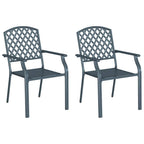 vidaXL Gartenstuhl 2 pcs Anthrazit 56 x 65 x 89 cm Stahl