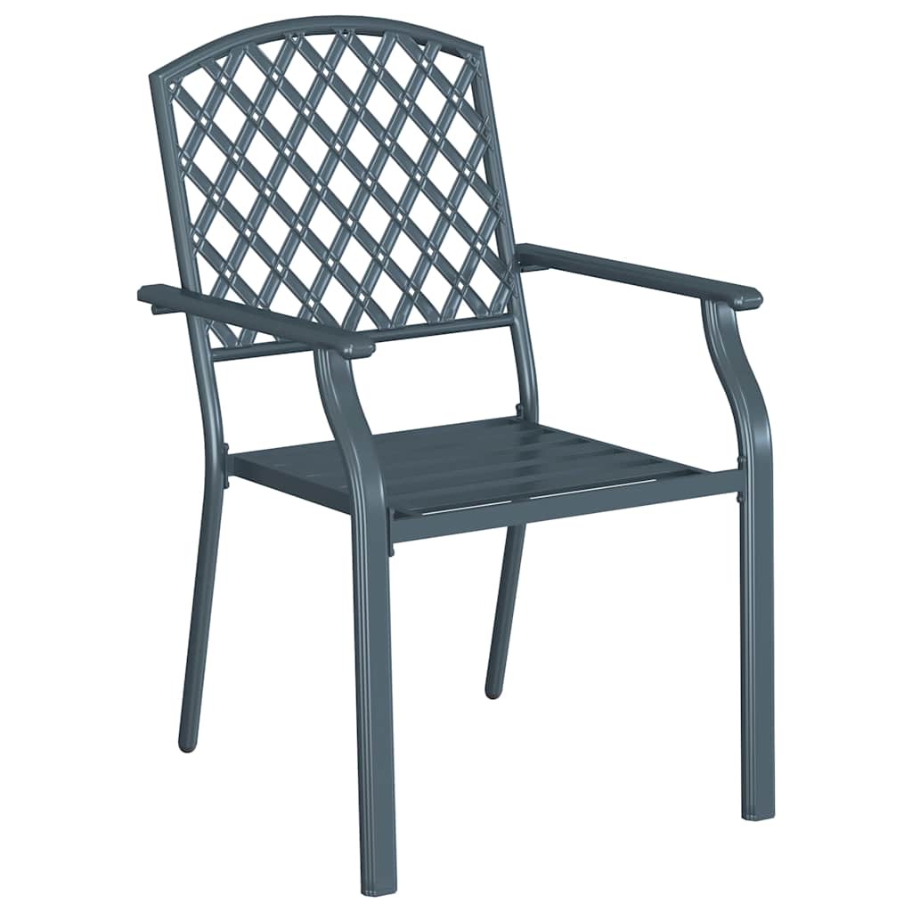 vidaXL Gartenstuhl 2 pcs Anthrazit 56 x 65 x 89 cm Stahl