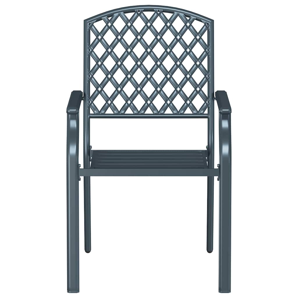 vidaXL Gartenstuhl 2 pcs Anthrazit 56 x 65 x 89 cm Stahl
