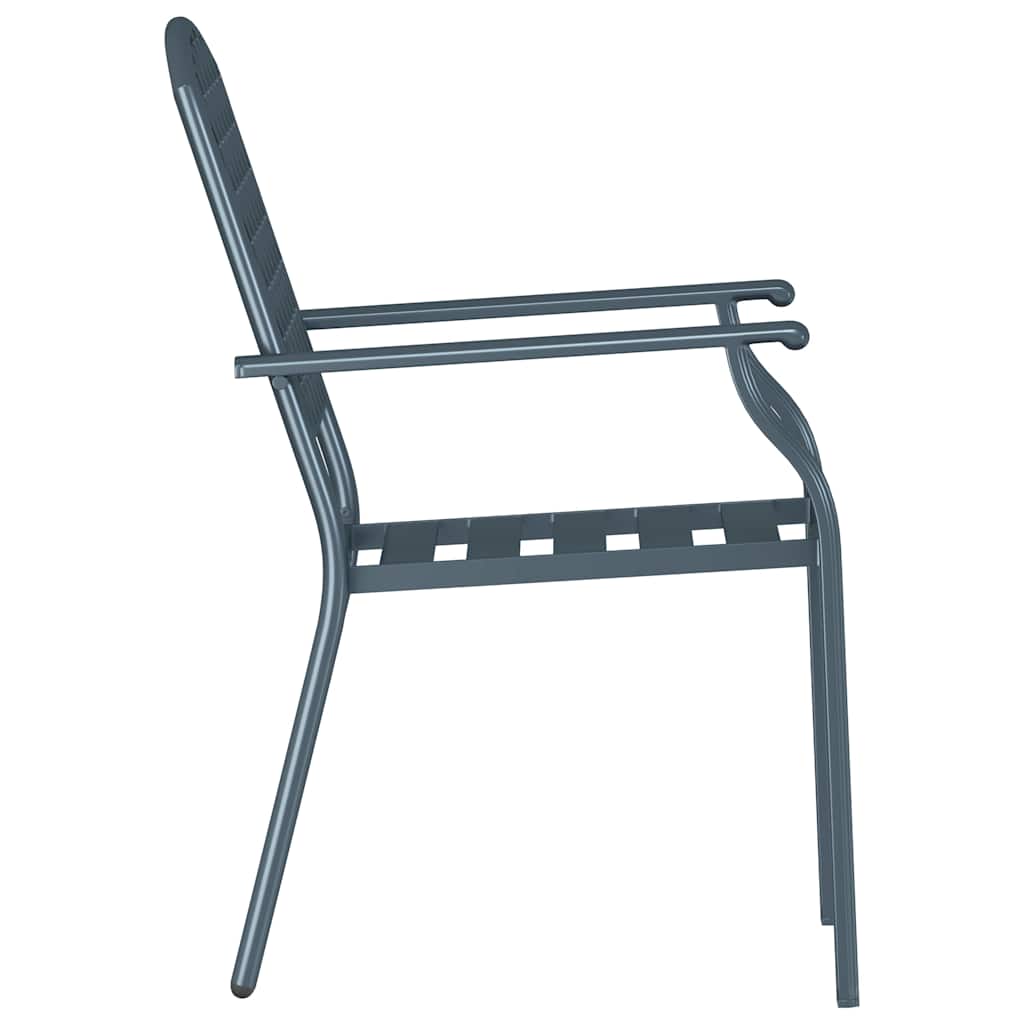 vidaXL Gartenstuhl 2 pcs Anthrazit 56 x 65 x 89 cm Stahl