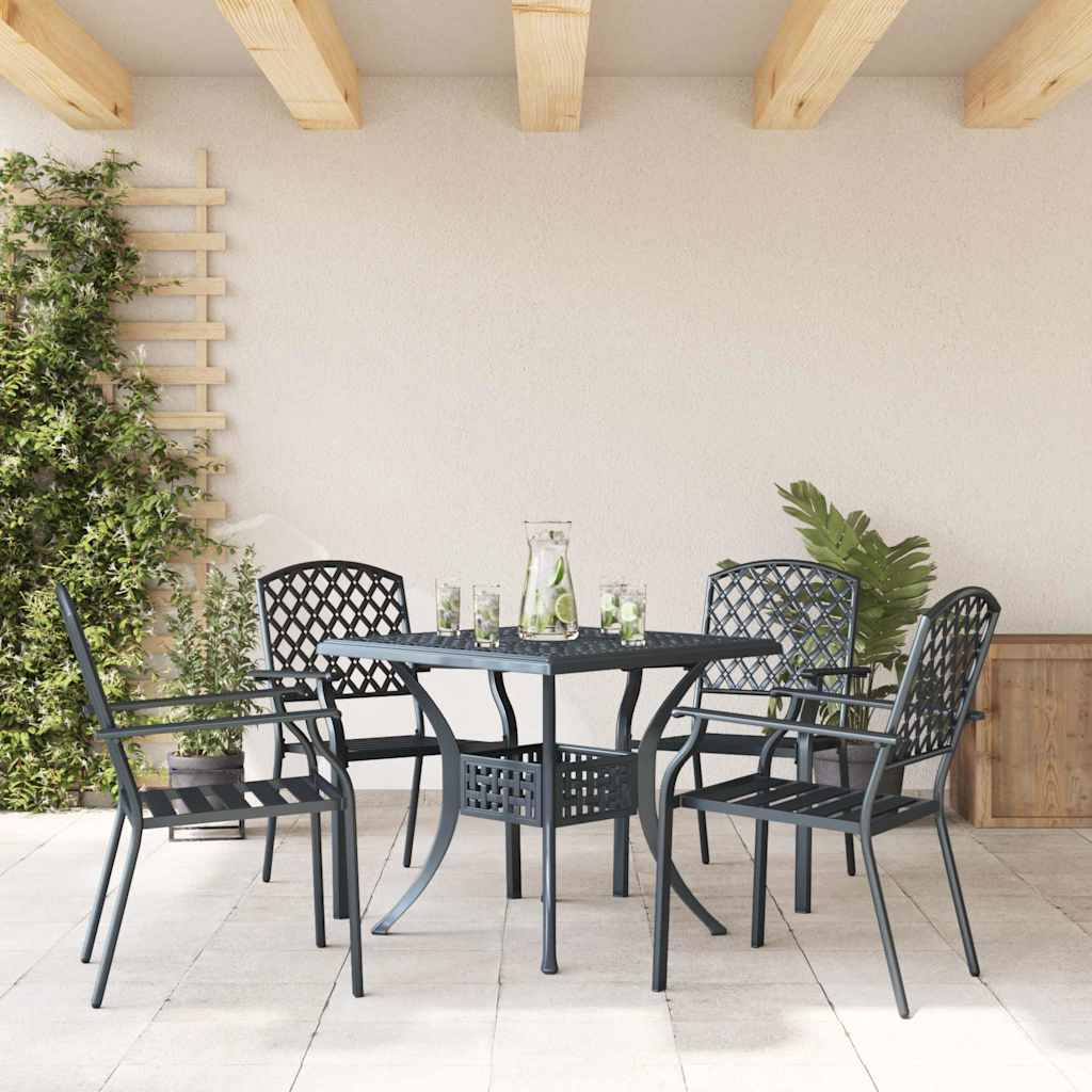 vidaXL Gartenstuhl 4 pcs Anthrazit 56 x 65 x 89 cm Stahl