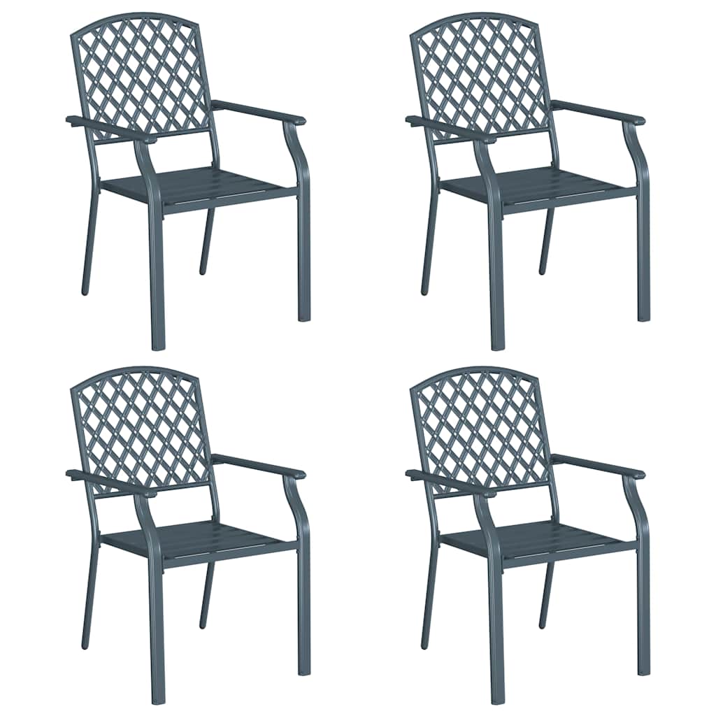vidaXL Gartenstuhl 4 pcs Anthrazit 56 x 65 x 89 cm Stahl