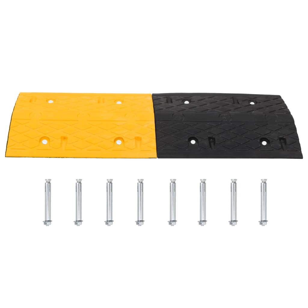 vidaXL Bodenschwellen 3 Stk. Gelb & Schwarz 97x32,5x4 cm Gummi