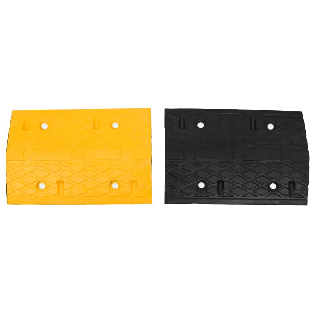 vidaXL Bodenschwellen 4 Stk. Gelb & Schwarz 97x32,5x4 cm Gummi