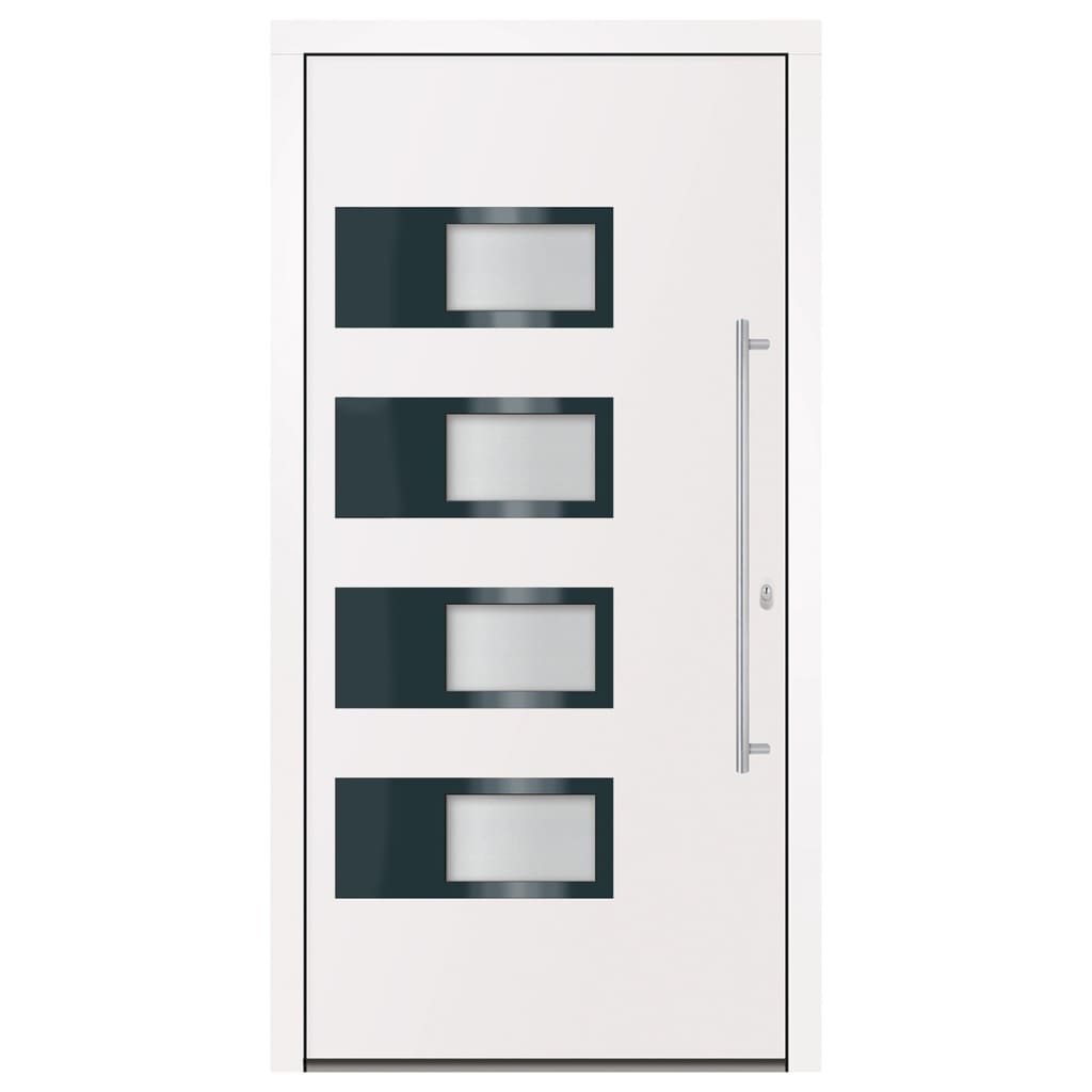 vidaXL Haustür Weiß 100x200 cm Aluminium und PVC