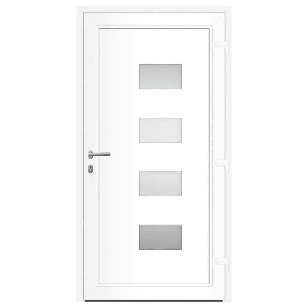 vidaXL Haustür Weiß 100x200 cm Aluminium und PVC