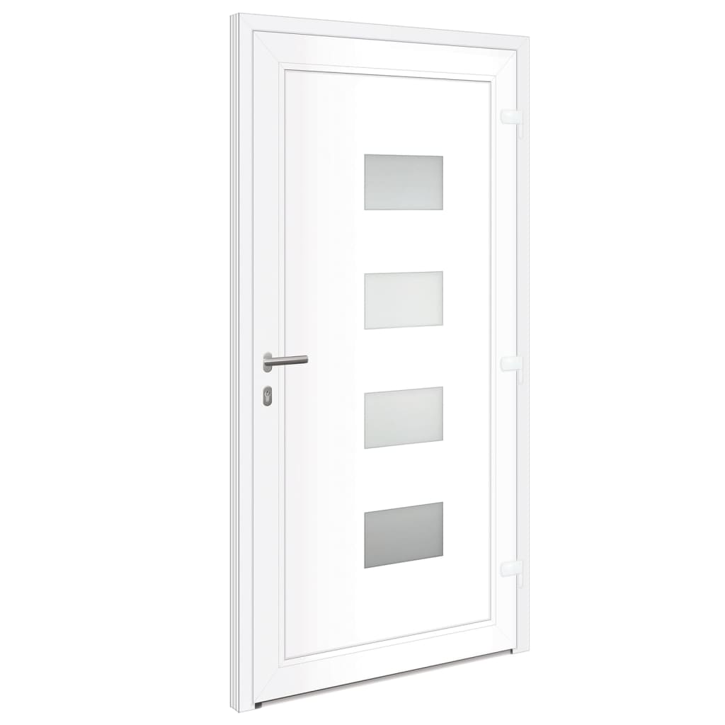 vidaXL Haustür Weiß 100x200 cm Aluminium und PVC