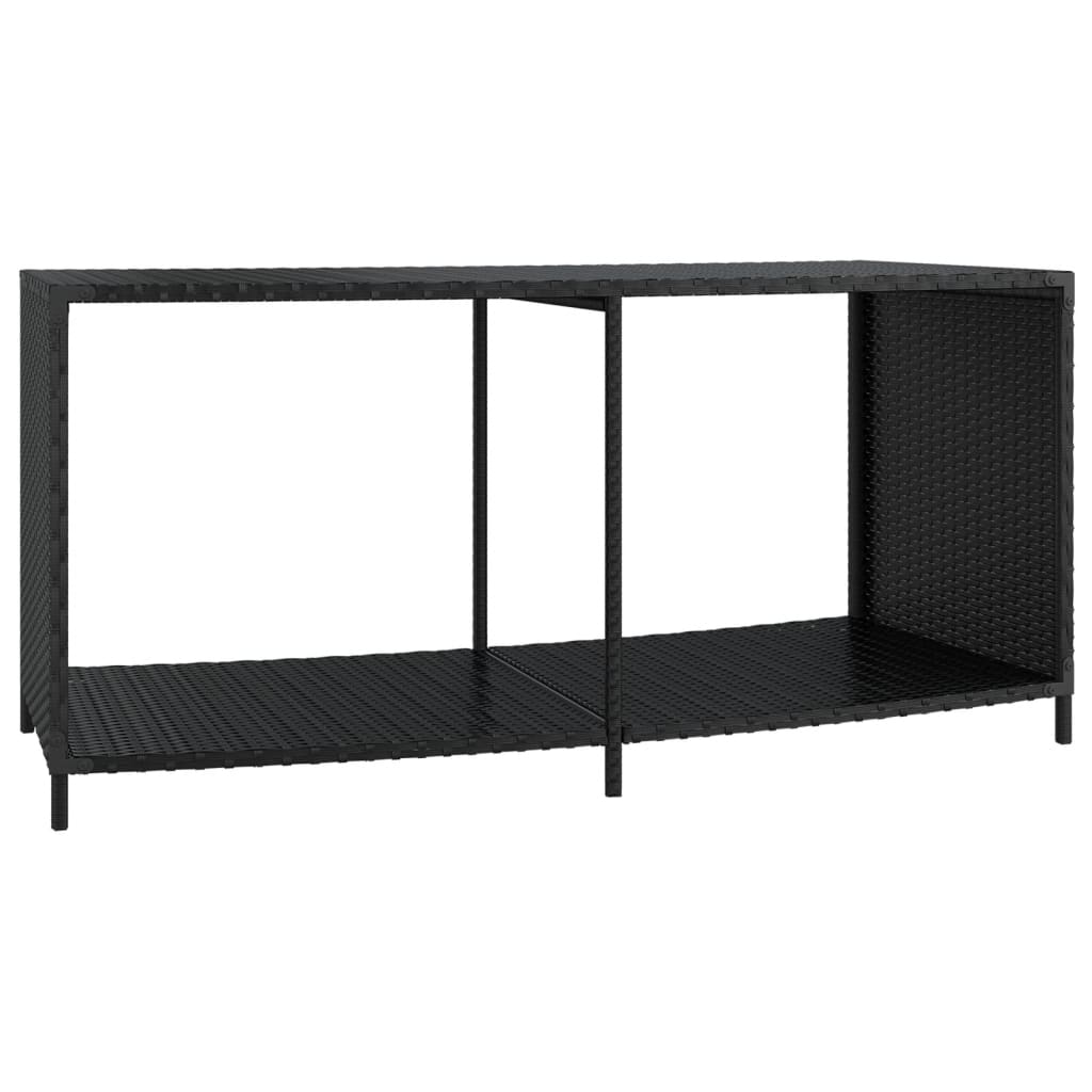 vidaXL Whirlpool-Umrandung Schwarz Poly-Rattan und Massivholz Akazie