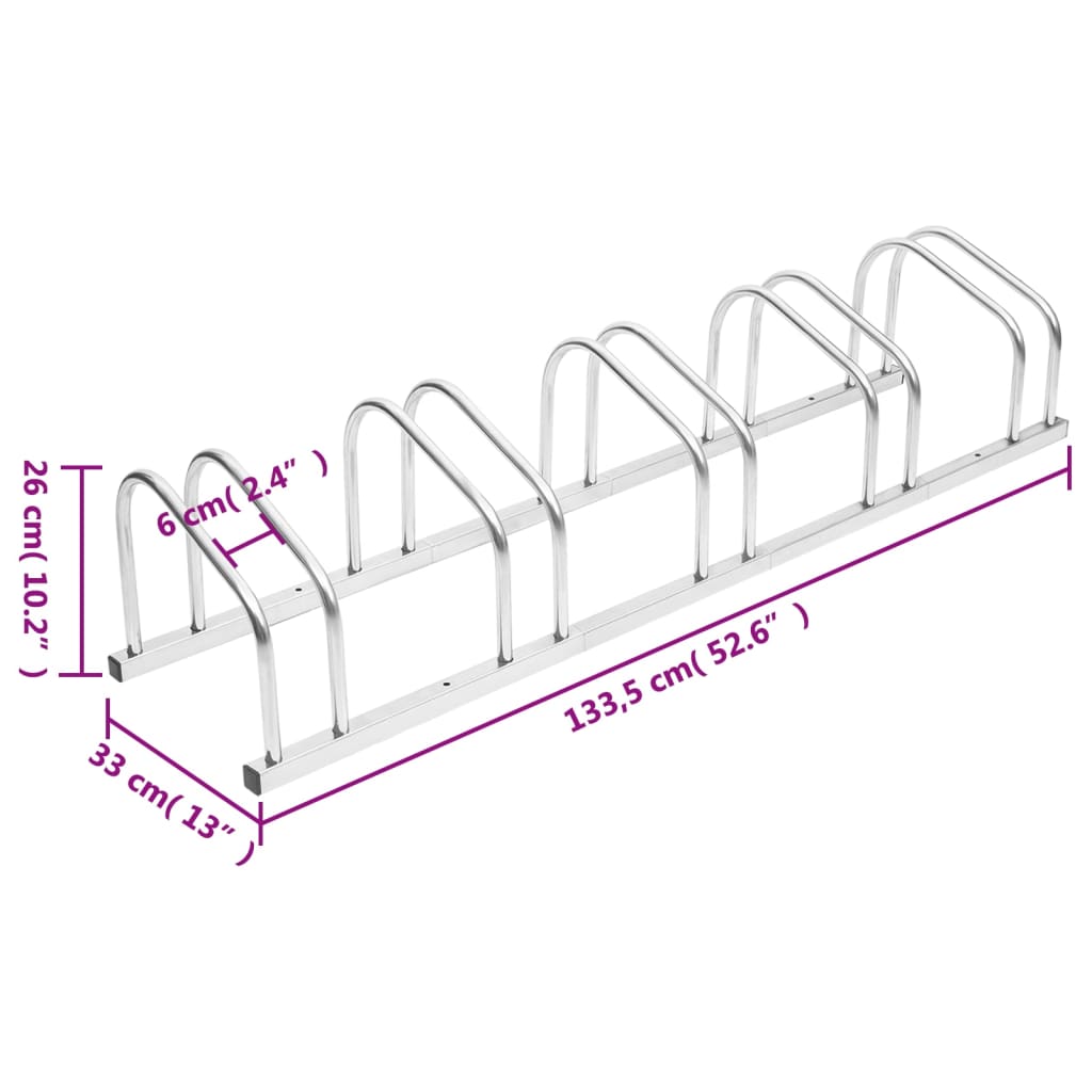 vidaXL Fahrradständer für 5 Fahrräder Verzinkter Stahl