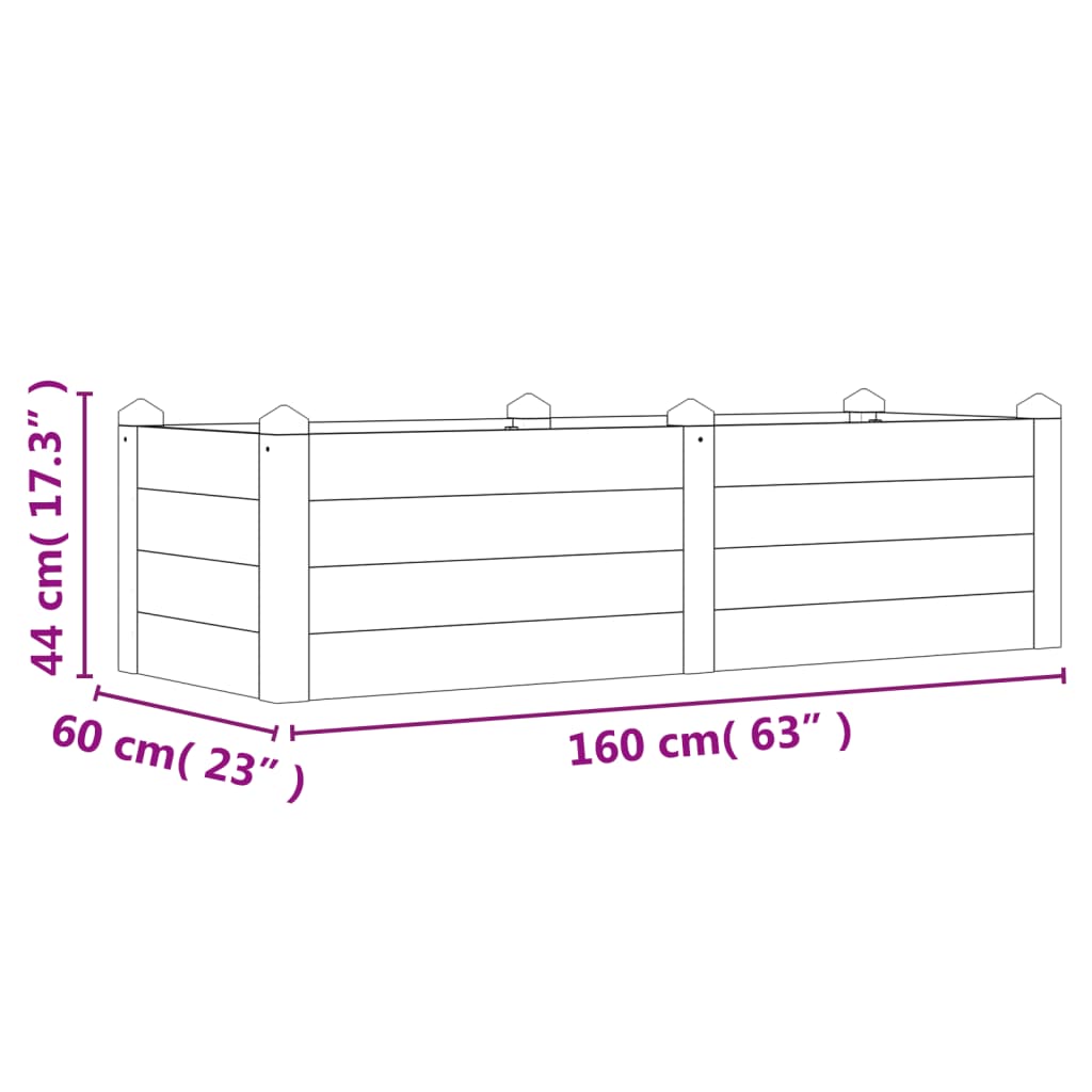 vidaXL Hochbeet 160x60x44 cm Massivholz Akazie