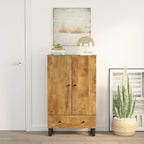 vidaXL Highboard mit Schublade 60x33x100 cm Massivholz Mango & Eisen