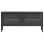 vidaXL TV-Schrank Schwarz 105x35x50 cm Glas und Stahl