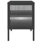 vidaXL TV-Schrank Schwarz 105x35x50 cm Glas und Stahl