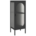 vidaXL Sideboard Schwarz 40x35x105 cm Glas und Stahl