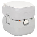 vidaXL Camping-Toilette Tragbar Grau und Weiß 22+12 L HDPE