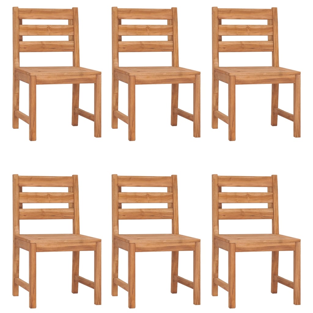 vidaXL Gartenstühle 6 Stk. Massivholz Teak