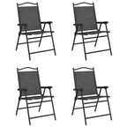 vidaXL Klappbare Gartenstühle 4 Stk. Graumeliert Stahl und Textilene