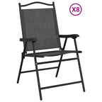 vidaXL Klappbare Gartenstühle 8 Stk. Graumeliert Stahl und Textilene