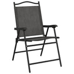 vidaXL Klappbare Gartenstühle 8 Stk. Graumeliert Stahl und Textilene