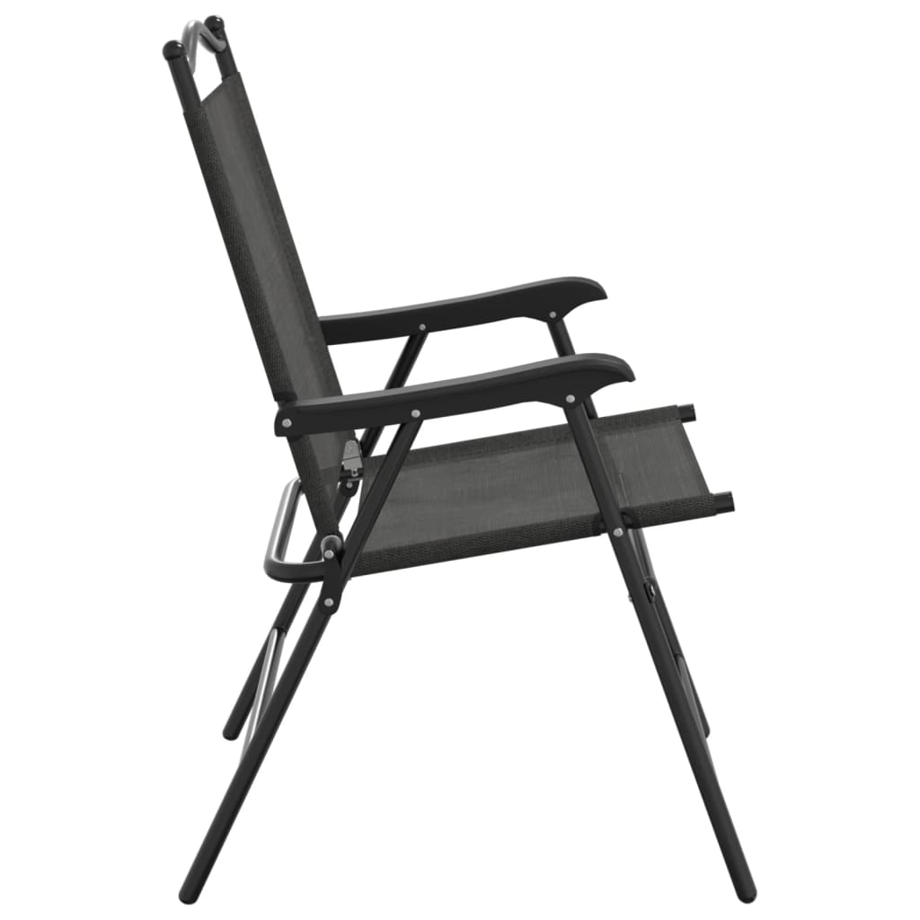 vidaXL Klappbare Gartenstühle 8 Stk. Graumeliert Stahl und Textilene