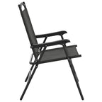 vidaXL Klappbare Gartenstühle 8 Stk. Graumeliert Stahl und Textilene