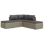 vidaXL 5-tlg. Garten-Lounge-Set mit Kissen Grau Poly Rattan